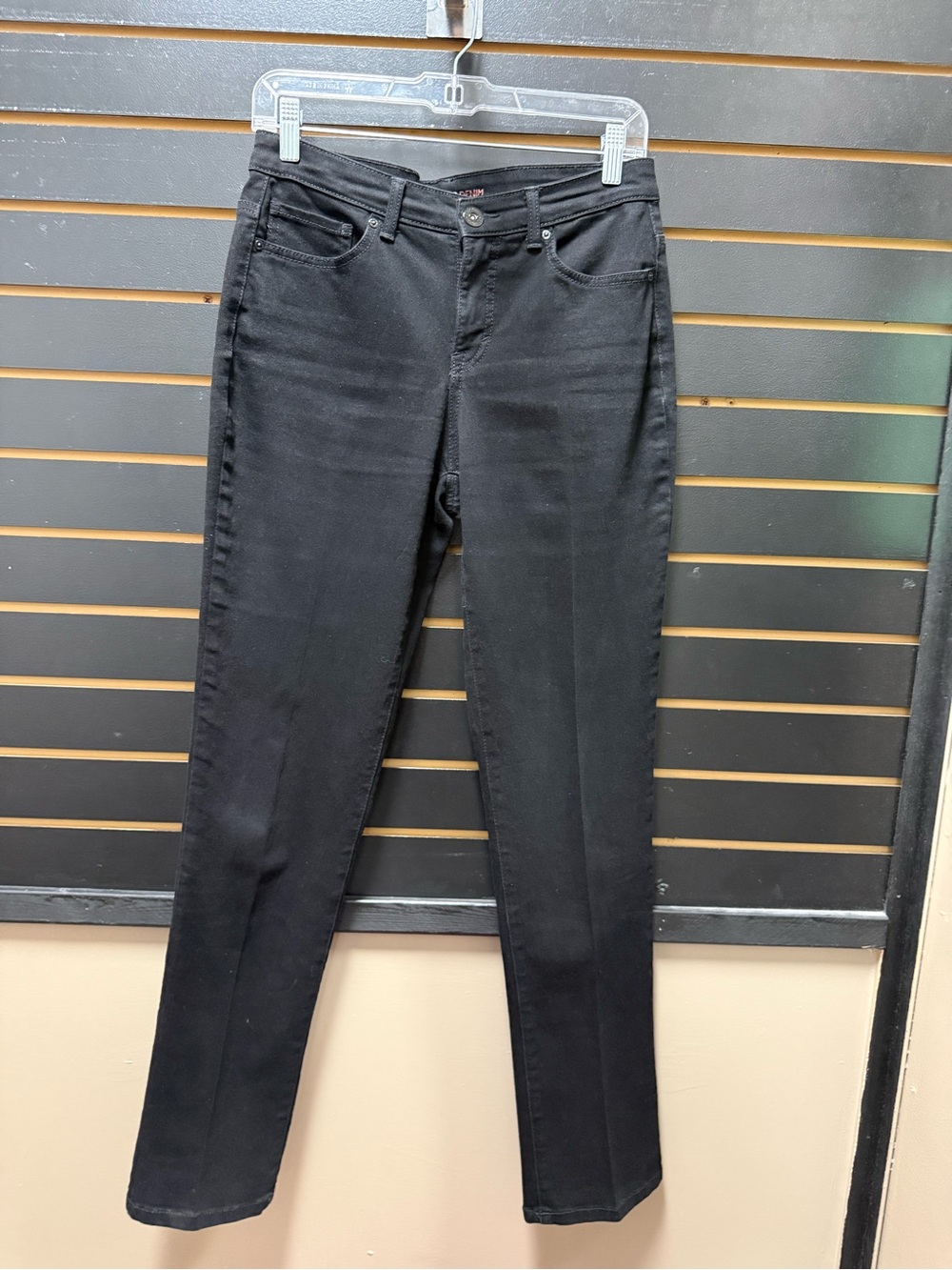 Style & Co Denim Tummy Control Black Straight Leg Jeans Size 4